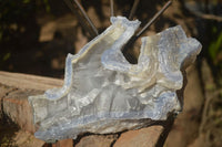 Natural Etched Blue Chalcedony Agate Specimen x 1 From Nsanje, Malawi - Toprock Gemstones and Minerals 