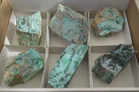 Natural Drusy Coated Chrysocolla Dolomite Specimens x 6 From Likasi, Congo - Toprock Gemstones and Minerals 