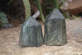 Polished Banded Green Fuchsite Quartz Points x 2 From Madagascar - Toprock Gemstones and Minerals 