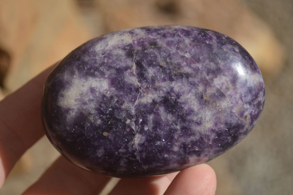 Polished Purple Lepidolite Palm Stones  x 12 From Zimbabwe - Toprock Gemstones and Minerals 