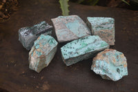 Natural Drusy Coated Chrysocolla Dolomite Specimens x 6 From Likasi, Congo - Toprock Gemstones and Minerals 