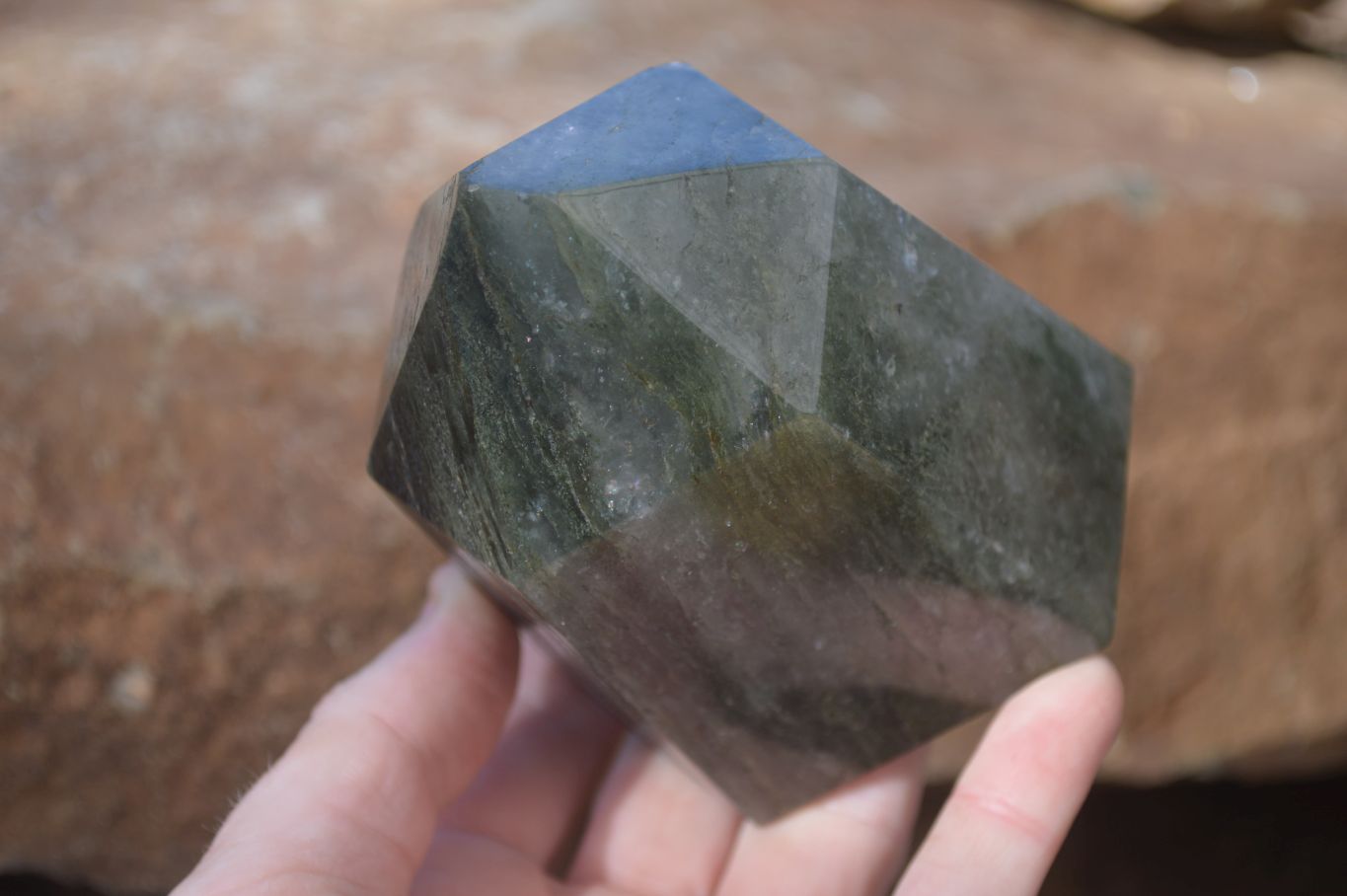 Polished Banded Green Fuchsite Quartz Points x 2 From Madagascar - Toprock Gemstones and Minerals 