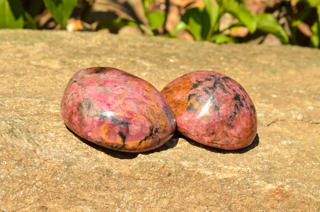 Polished Pink & Black Rhodonite Free Forms  x 6 From Rushinga, Zimbabwe - TopRock