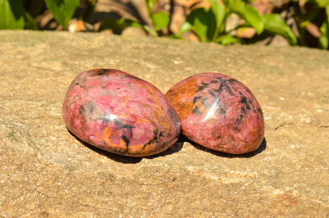Polished Pink & Black Rhodonite Free Forms  x 6 From Rushinga, Zimbabwe - TopRock