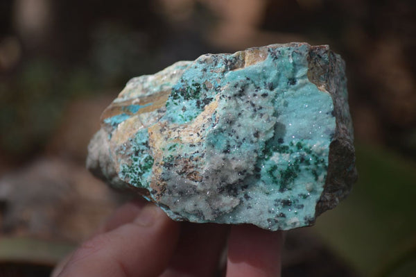 Natural Drusy Coated Chrysocolla Dolomite Specimens x 6 From Likasi, Congo - Toprock Gemstones and Minerals 