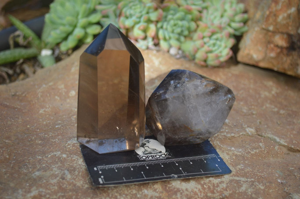 Polished Lovely Smokey Quartz Points  x 6 From Madagascar - Toprock Gemstones and Minerals 
