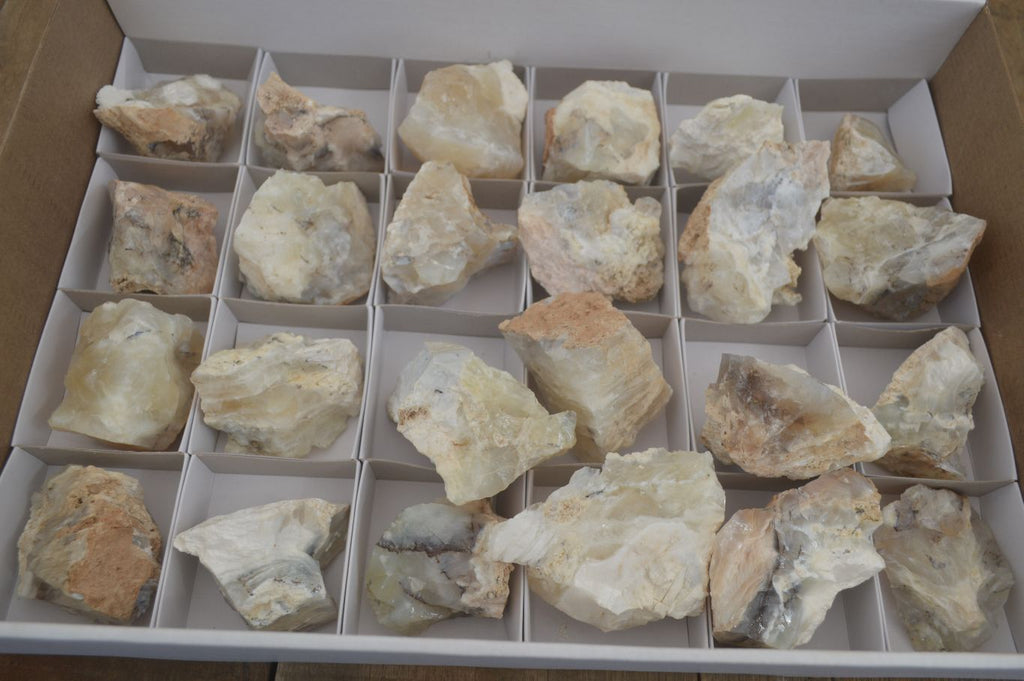 Natural Rough Dendritic White Opal Specimens  x 24 From Namibia - Toprock Gemstones and Minerals 