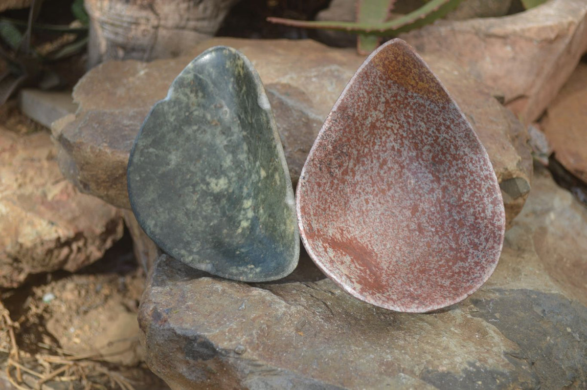 Polished Soapstone Bowls x 2 From Zimbabwe - Toprock Gemstones and Minerals 
