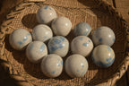 Polished Blue Spotted Spinel Quartz Spheres x 12 From Madagascar - Toprock Gemstones and Minerals 