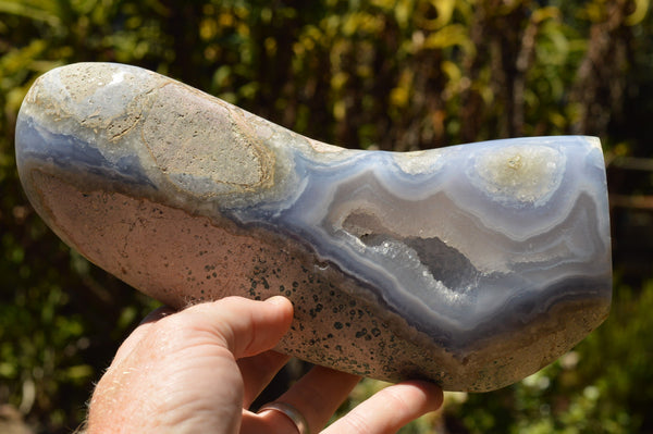 Polished Extra Large Blue Lace Agate Display Piece  x 1 From Malawi - TopRock