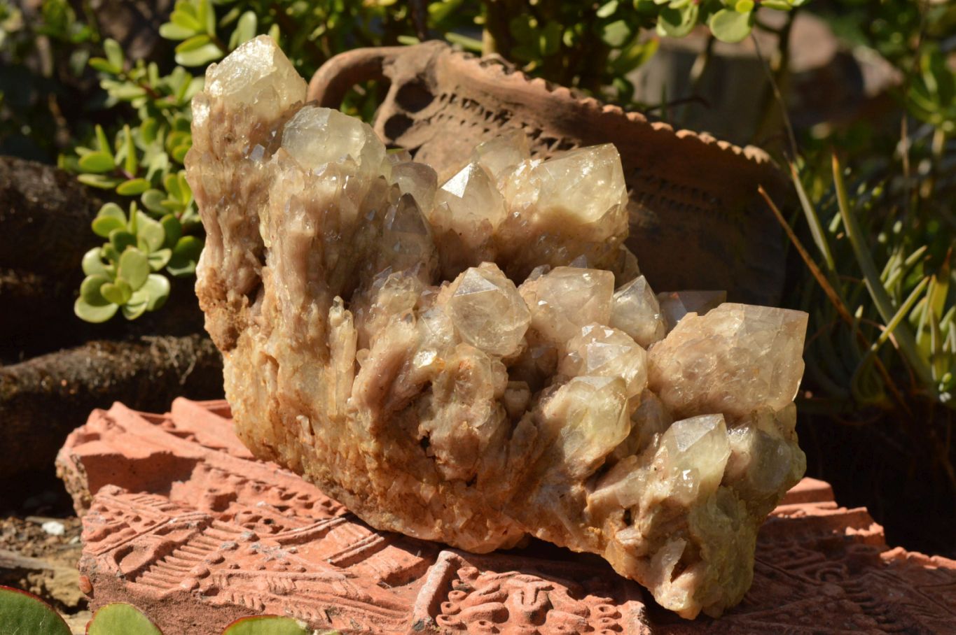 Natural Cascading Smokey Phantom Quartz Cluster x 1 From Luena, Congo - TopRock