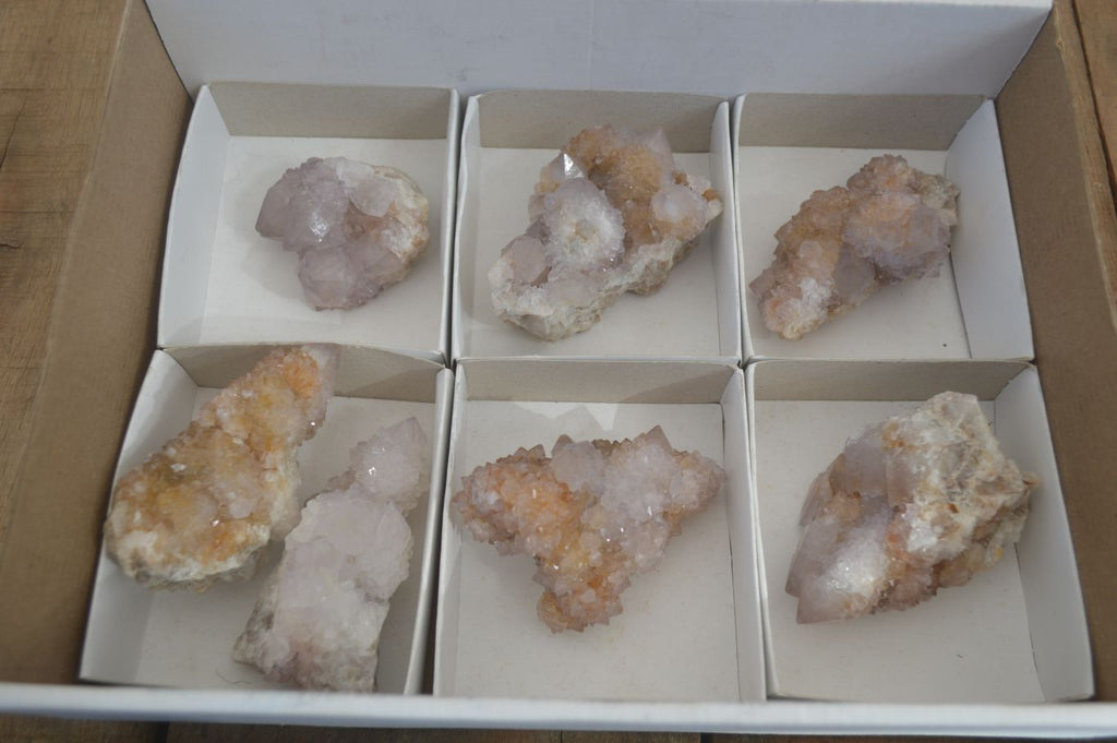 Natural Mixed Spirit Quartz Clusters x 7 From Boekenhouthoek, South Africa - Toprock Gemstones and Minerals 