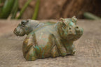 Polished Verdite Hippo Carvings  x 3 From Zimbabwe - TopRock
