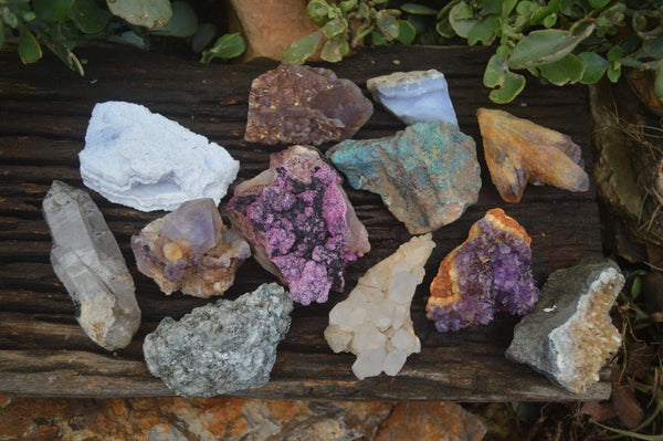 Natural Mixed Selection Of Minerals  x 12 From Southern Africa - Toprock Gemstones and Minerals 