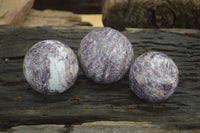 Polished Purple Lepidolite Spheres  x 3 From Madagascar - Toprock Gemstones and Minerals 