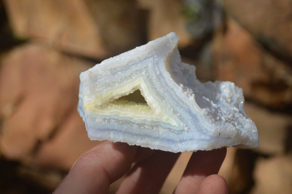 Natural Etched Blue Chalcedony Specimens  x 6 From Nsanje, Malawi - Toprock Gemstones and Minerals 