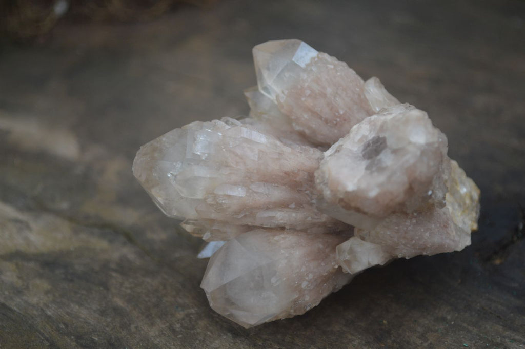 Natural White Phantom Smokey Quartz Clusters  x 3 From Congo - Toprock Gemstones and Minerals 