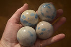 Polished Blue Spotted Spinel Quartz Spheres x 12 From Madagascar - Toprock Gemstones and Minerals 