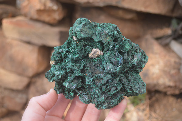 Natural Chatoyant Silky Malachite Specimens  x 3 From Kasompe, Congo - Toprock Gemstones and Minerals 