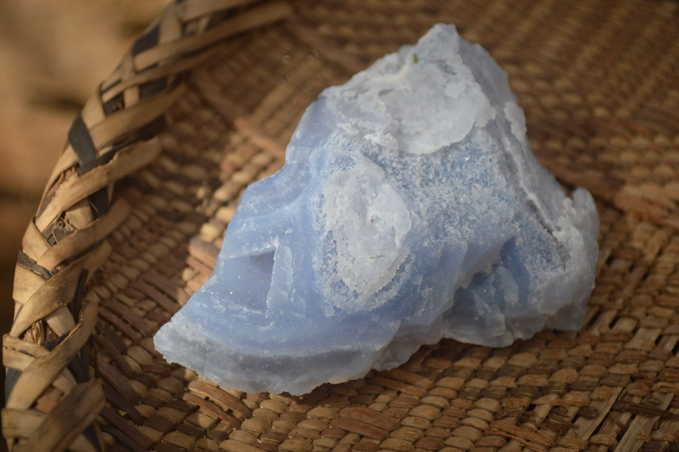 Natural Etched Blue Chalcedony Specimens  x 6 From Nsanje, Malawi - Toprock Gemstones and Minerals 