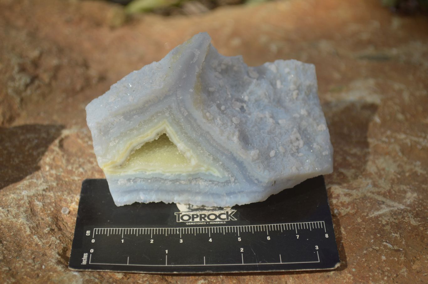 Natural Etched Blue Chalcedony Specimens  x 6 From Nsanje, Malawi - Toprock Gemstones and Minerals 