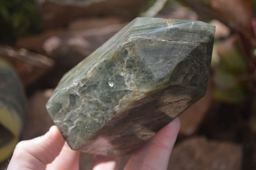 Polished Banded Green Fuchsite Quartz Points x 2 From Madagascar - Toprock Gemstones and Minerals 