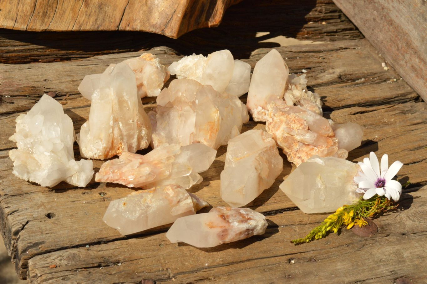 Natural Mixed Quartz Crystals & Clusters  x 13 From Madagascar - TopRock