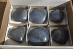 Polished Blue Lazulite Hearts  x 6 From Madagascar - Toprock Gemstones and Minerals 