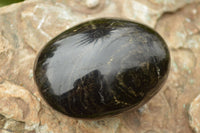 Polished Large Black Schorl Tourmaline Palm Stones x 3 From Madagascar - TopRock