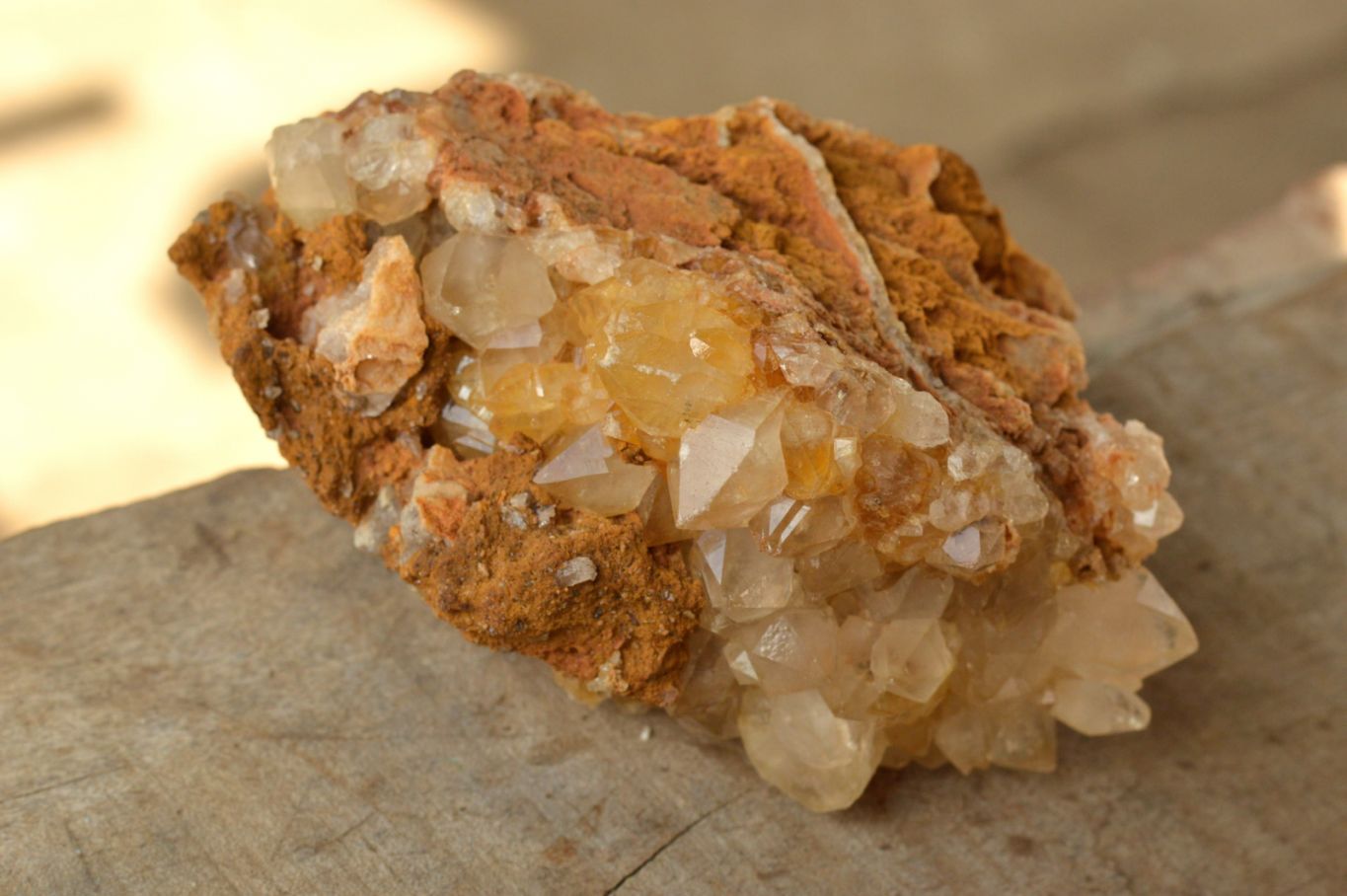 Natural Golden Limonite / Lemonite Quartz Clusters  x 3 From Mwinilunga, Zambia - TopRock