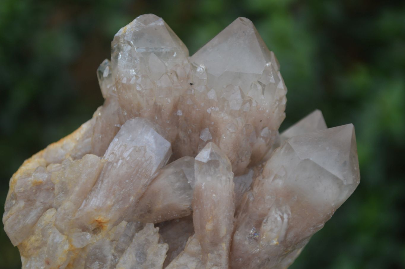 Natural White Phantom Smokey Quartz Clusters  x 3 From Congo - Toprock Gemstones and Minerals 