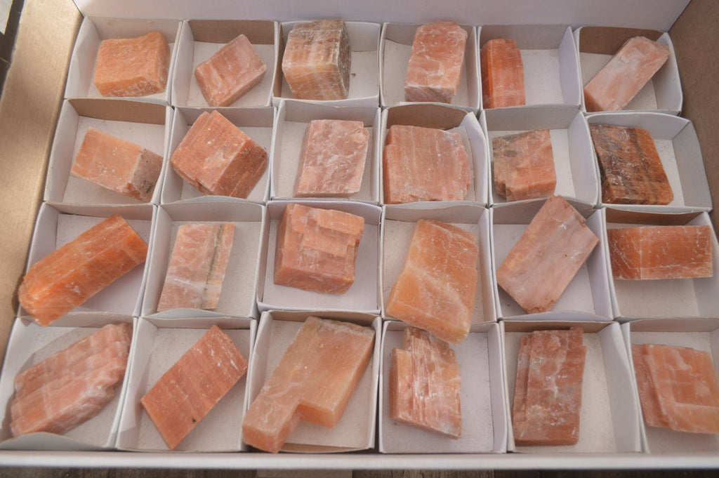 Natural New Sunset Orange Calcite Specimens  x 24 From Spitzkop, Namibia - Toprock Gemstones and Minerals 