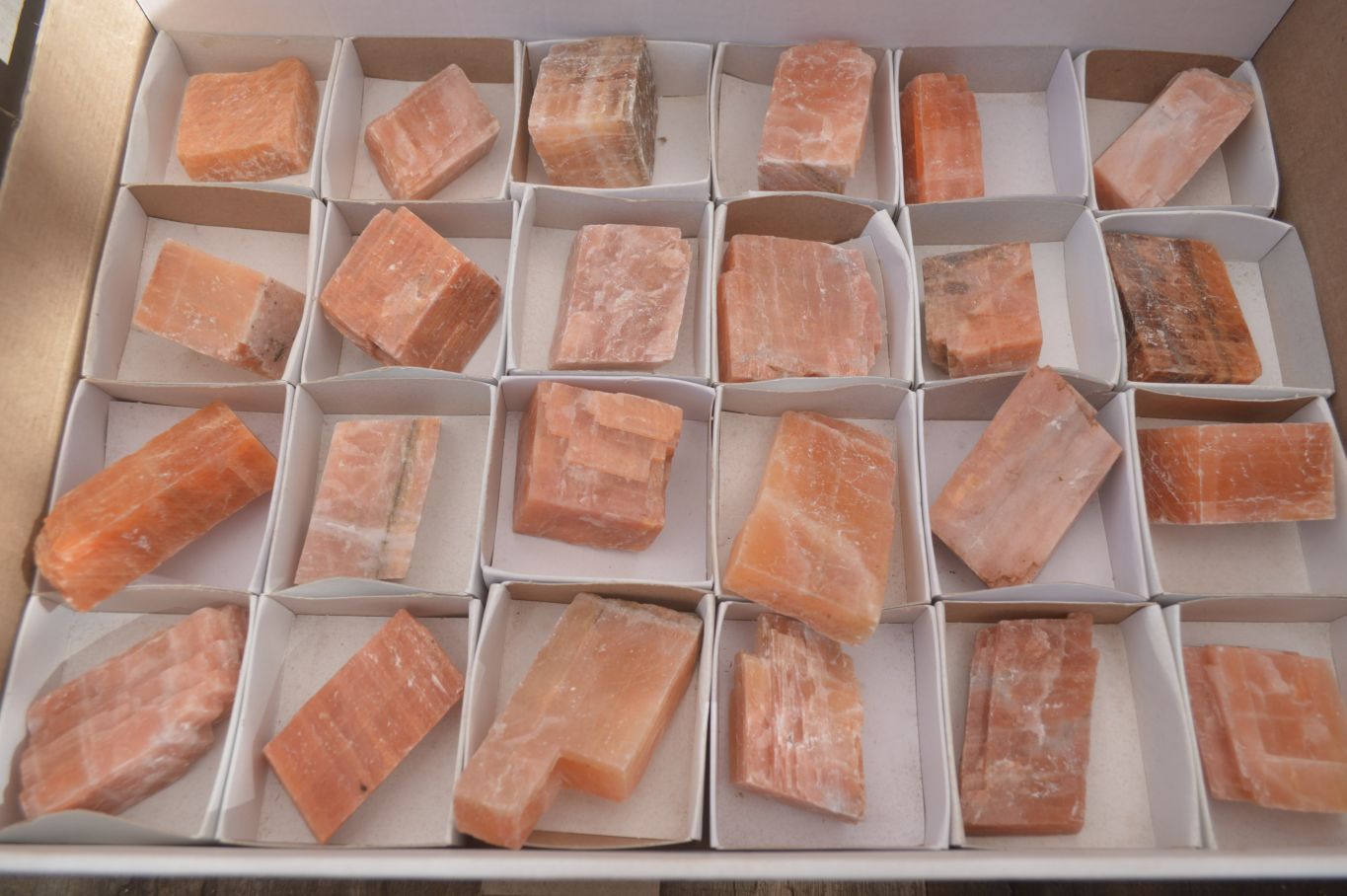 Natural New Sunset Orange Calcite Specimens  x 24 From Spitzkop, Namibia - Toprock Gemstones and Minerals 