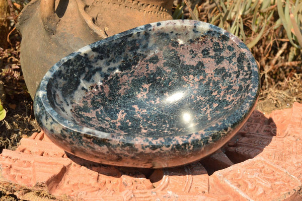 Polished Rare Blue Dumortierite Bowl With Golden Biotite Mica x 1 From Madagascar - TopRock
