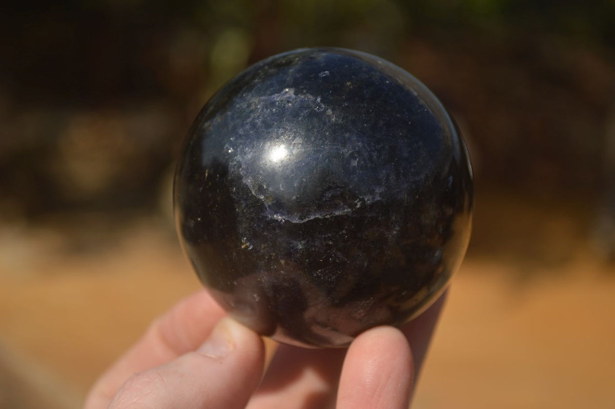 Polished Rare Iolite Spheres x 2 From Ambatofinandrahana, Madagascar - Toprock Gemstones and Minerals 