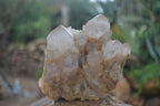Natural White Phantom Smokey Quartz Clusters  x 3 From Congo - Toprock Gemstones and Minerals 