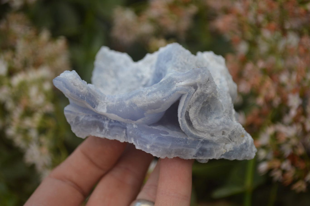 Natural Etched Blue Chalcedony Specimens  x 6 From Nsanje, Malawi - Toprock Gemstones and Minerals 