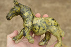 Polished Hand Carved Leopard Stone & Verdite Animal Carvings  x 2 From Zimbabwe - TopRock