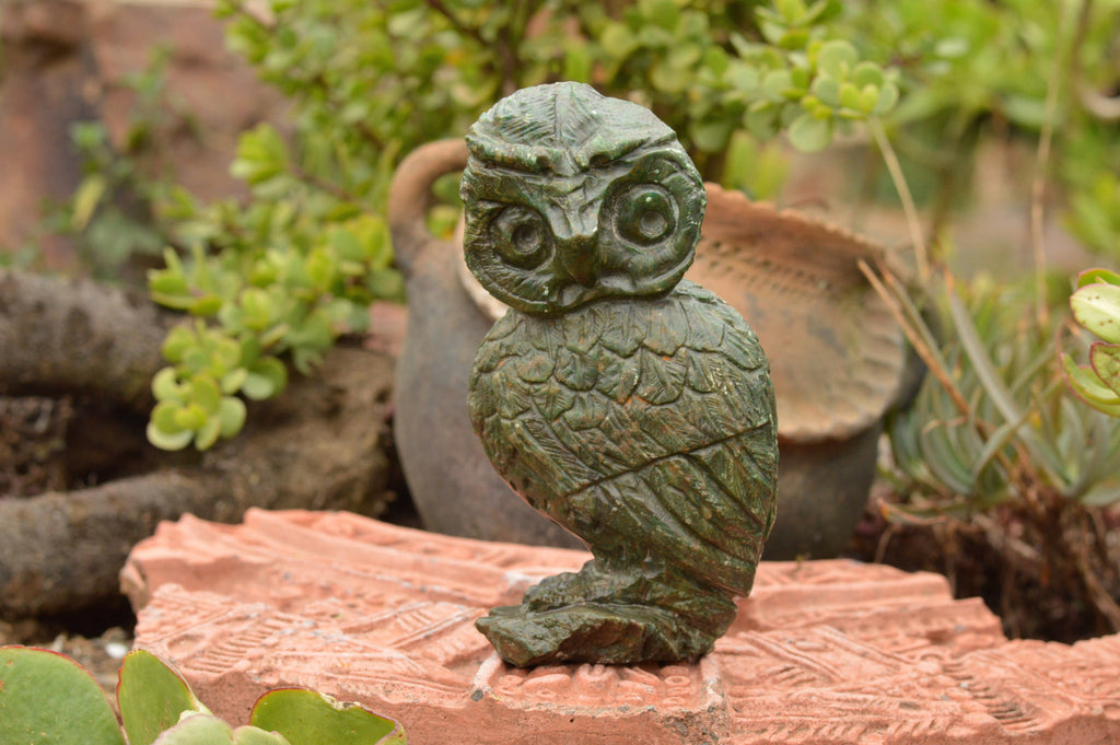 Polished Hand Carved Leopard Stone & Verdite Animal Carvings  x 2 From Zimbabwe - TopRock