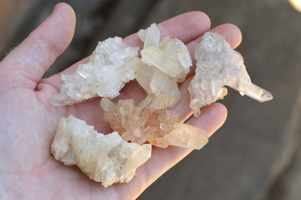 Natural Small Mixed Quartz Clusters (Mostly Intact and Semi Optic) x 35 From Mandrosonoro, Madagascar - TopRock