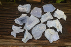 Natural Etched Blue Chalcedony Specimens  x 12 From Nsanje, Malawi - Toprock Gemstones and Minerals 