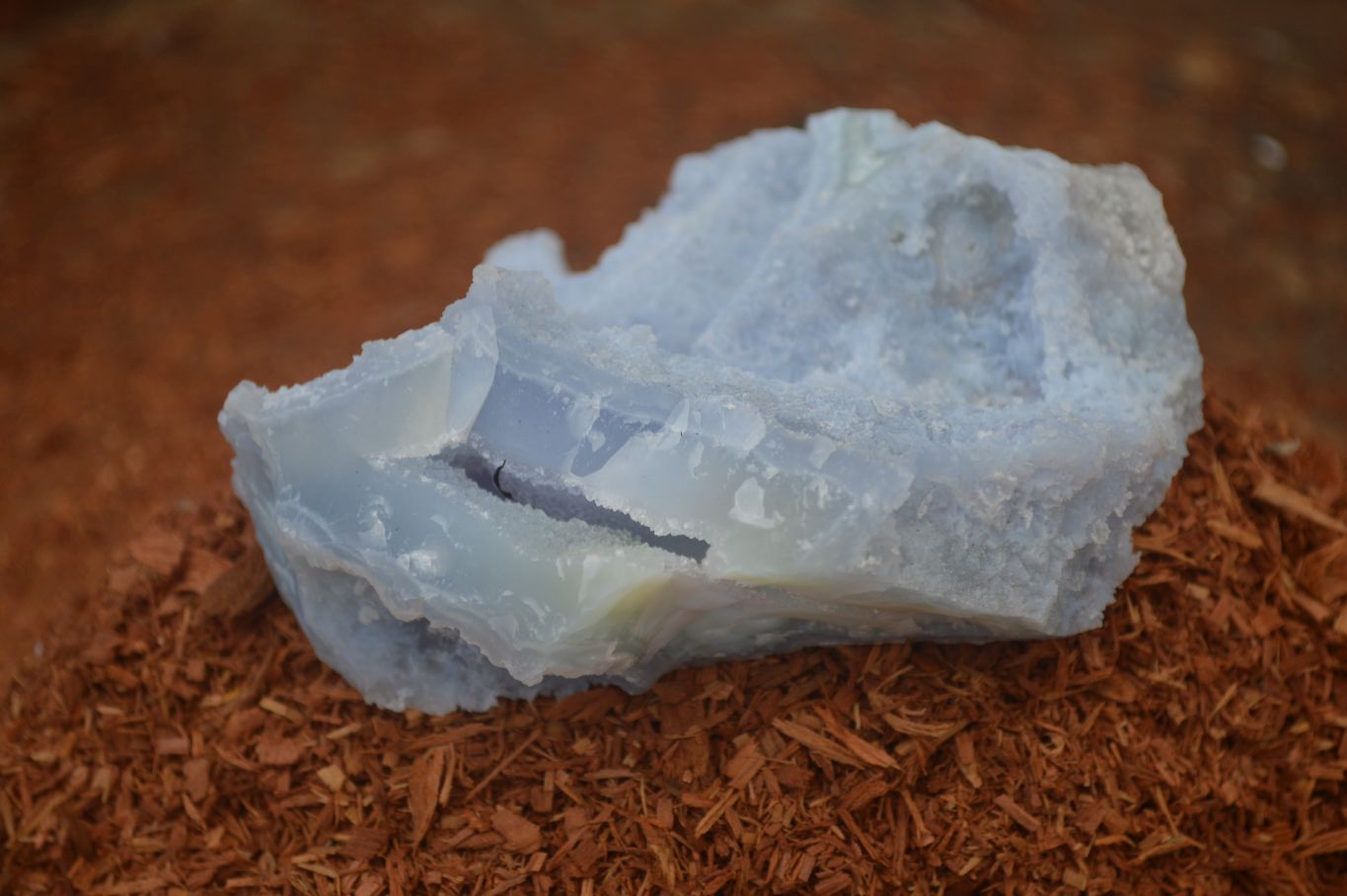 Natural Etched Blue Chalcedony Specimens  x 6 From Nsanje, Malawi - Toprock Gemstones and Minerals 