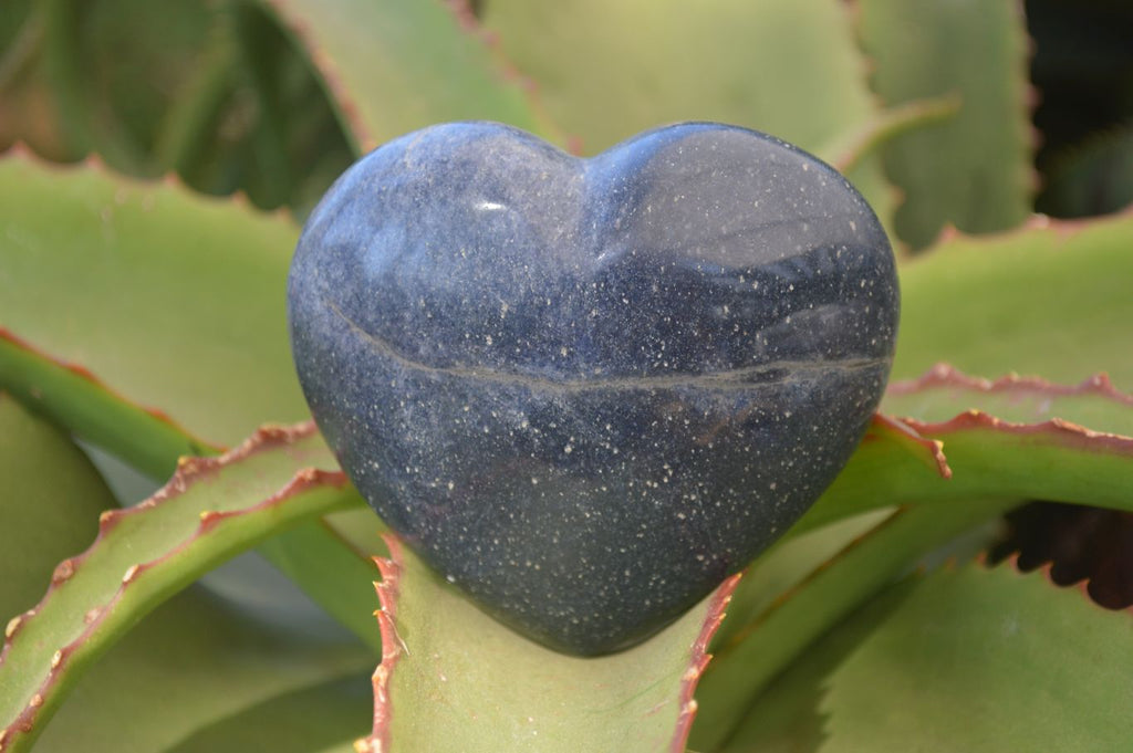 Polished Blue Lazulite Hearts  x 6 From Madagascar - Toprock Gemstones and Minerals 