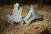 Natural Etched Blue Chalcedony Specimens  x 12 From Nsanje, Malawi - Toprock Gemstones and Minerals 