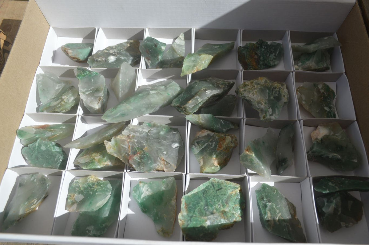 Natural Rough Green Jade Cobbed Specimens x 37 From Swaziland - Toprock Gemstones and Minerals 