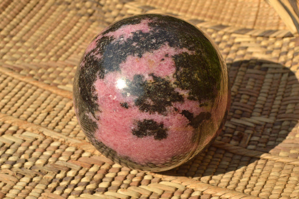 Polished Pink & Black Rhodonite Spheres x 2 From Madagascar - TopRock