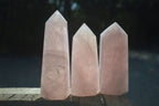 Polished Pink Rose Quartz Points  x 3 From Madagascar - Toprock Gemstones and Minerals 