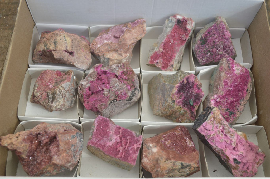 Natural Salrose Cobaltion Dolomite Specimens x 12 From Kakanda, Congo - Toprock Gemstones and Minerals 
