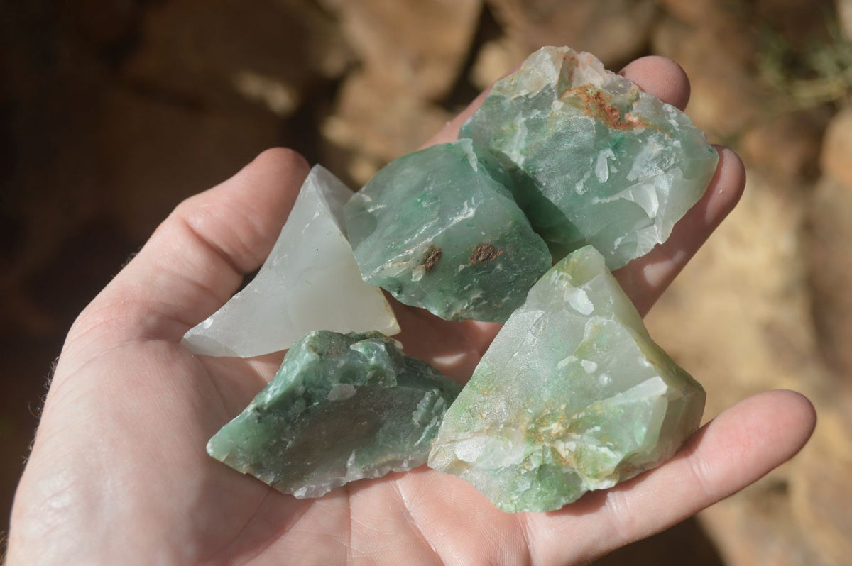 Natural Rough Green Jade Cobbed Specimens x 37 From Swaziland - Toprock Gemstones and Minerals 