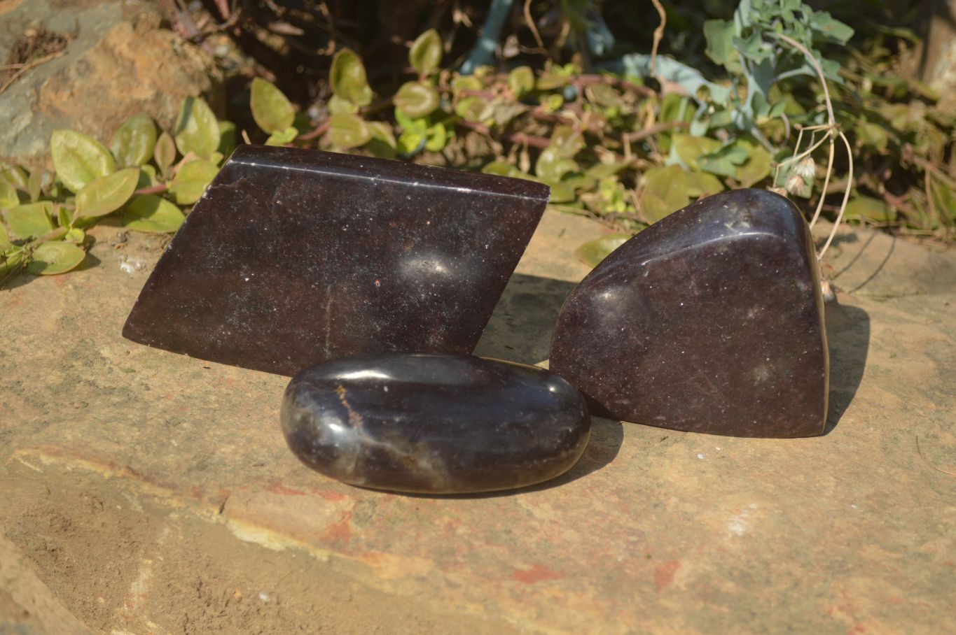 Polished Purple Lepidolite Standing Free Forms  x 3 From Zimbabwe - Toprock Gemstones and Minerals 